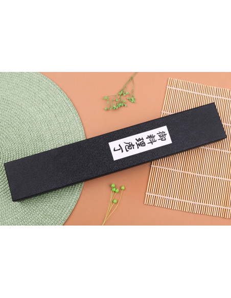 Faca bunka artesanal japonesa Yuzo Damascus Tsuchime 440C de 17,5 cm