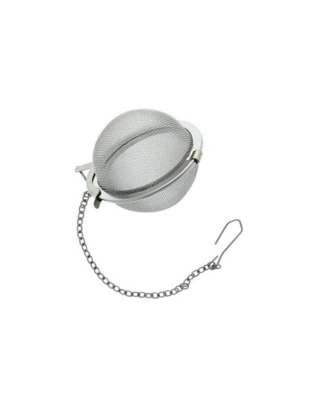Ergonomisch geformte Teekugel aus Edelstahl mit 45mm Siebdurchmesser und Kette
