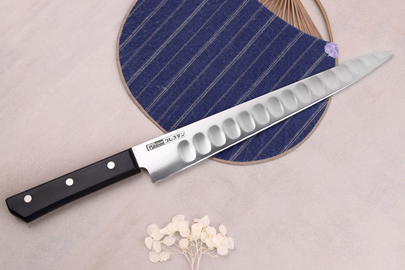 Japanisches Sujihiki-Messer mit Wabenschliff Glestain SO Series 27cm