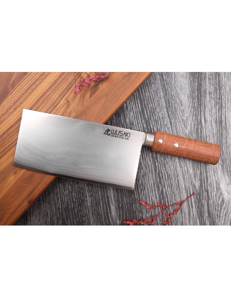 Faca de chef chinesa Wusaki Padouk San Maï de 17,5 cm
