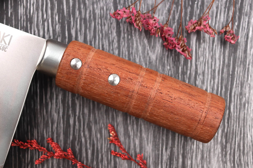 Faca de chef chinesa Wusaki Padouk San Maï de 17,5 cm