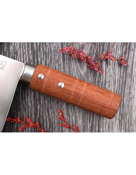 Cuchillo de cocinero chino Wusaki Padouk San Maï de 17,5 cm