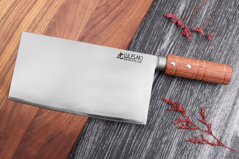 Faca de chef chinesa Wusaki Padouk San Mai de 20 cm