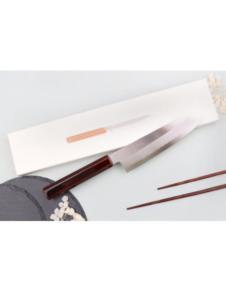 Hado Ginsan Kijiro 18cm Japans handgemaakt santoku ko mes