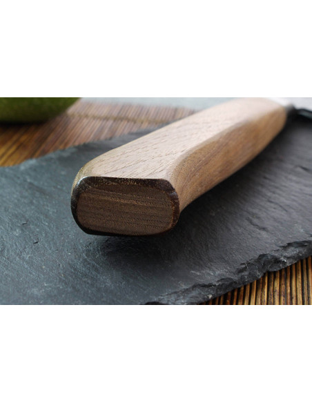 Wusaki Nogami BS2 21 cm, coltello da chef giapponese fatto a mano con manico in noce