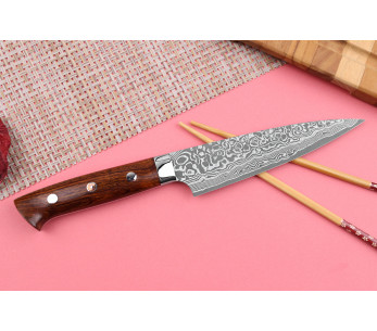 Cuchillo multiusos japonés Takeshi Saji R2 Damascus Mosaic 15cm 2