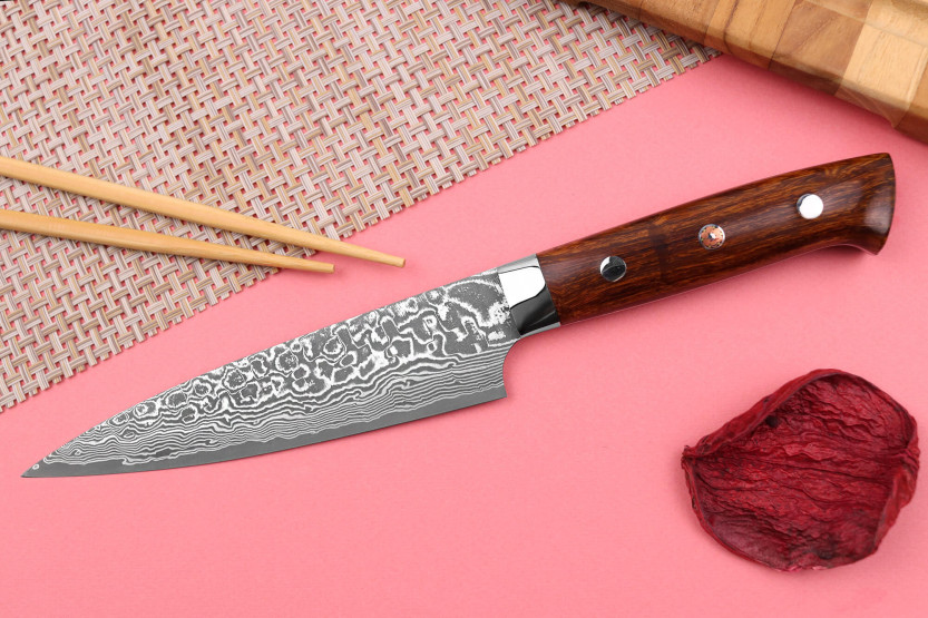 Takeshi Saji R2 Damaskus Mosaik Japansk brukskniv 15cm