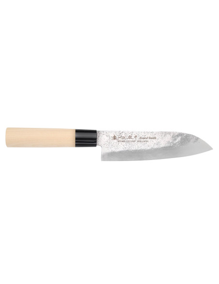 Satake Nashiji 17cm Japanese santoku knife magnolia handle