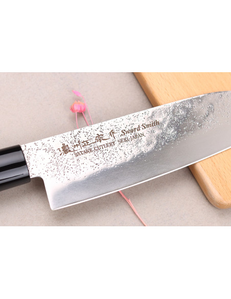 17cm japanisches Santokumesser Satake Nashiji Griff aus Magnolia