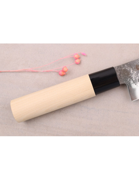Faca japonesa santoku Satake Nashiji 17cm com cabo de magnólia