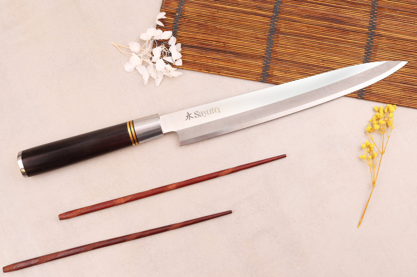Sayuto 24cm coltello Yanagiba Manico in ebano 7Cr