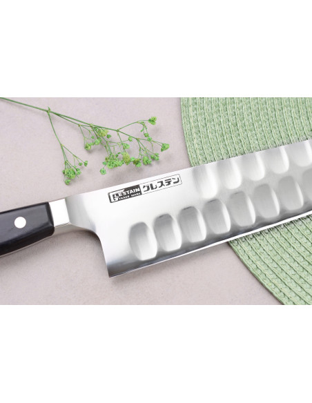 Glestain K Series 30cm Japanese chef ' s knife with honeycomb design