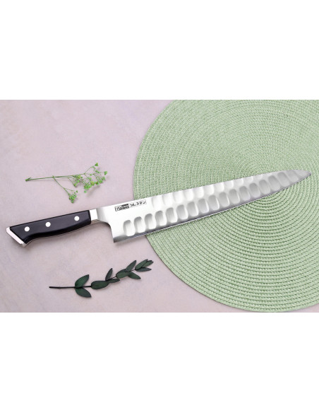 Cuchillo de cocinero japonés Glestain Serie K 30cm con agujeros