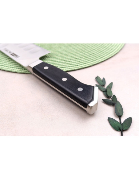 Cuchillo de cocinero japonés Glestain Serie K 36cm con diseño de panal de abeja