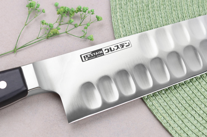 Faca de chef japonesa Glestain Série K de 36 cm com design em favo de mel