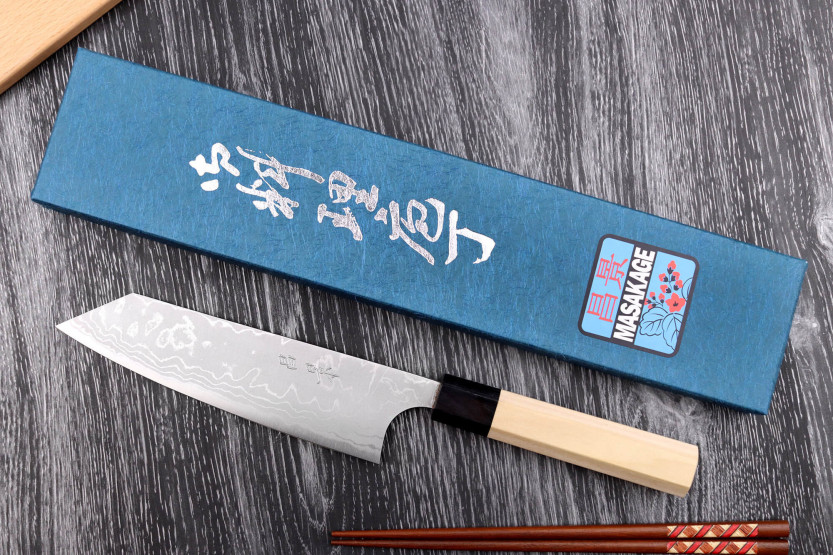 Faca bunka japonesa artesanal Masakage Shimo 17cm Shirogami