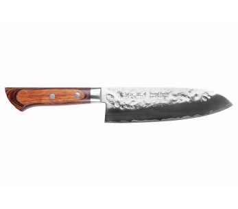 17cm Satake Ruskea Pakkawood AUS-8 San Maï Nashiji japanilainen santoku veitsi