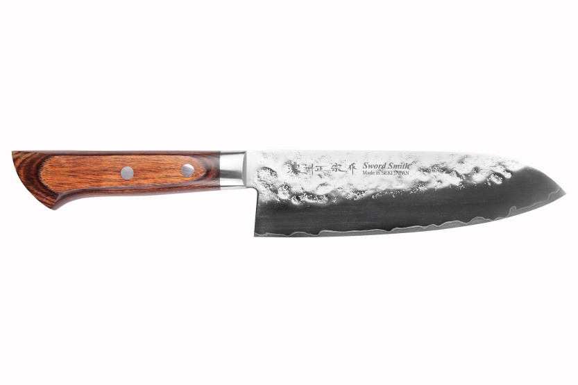 17 cm Satake Brown Pakkawood AUS-8 San Maï Nashiji japansk santokukniv