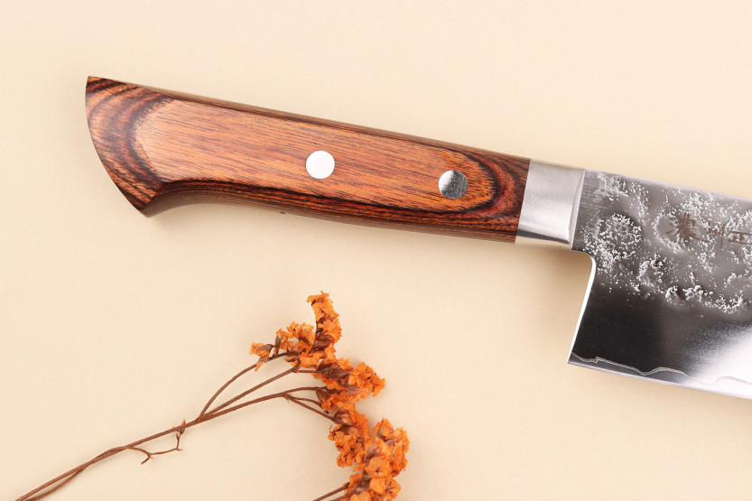 17cm Satake Brown Pakkawood AUS-8 San Maï Nashiji Japanese santoku knife