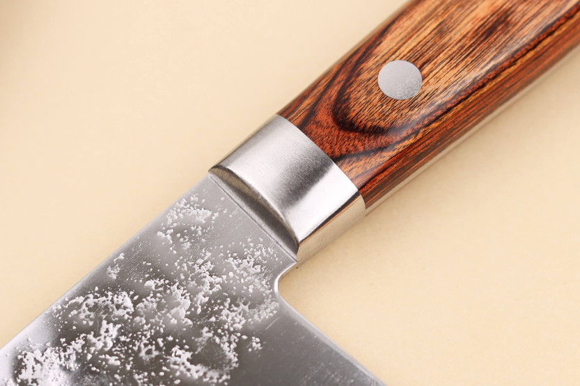 17cm Satake Brown Pakkawood AUS-8 San Maï Nashiji Japanese santoku knife