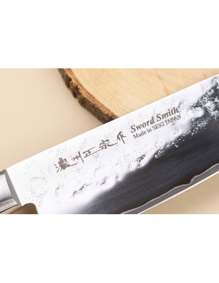 17 cm Satake Brown Pakkawood AUS-8 San Maï Nashiji japansk santokukniv