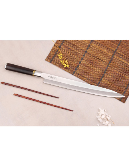 Cuchillo Yanagiba Sayuto 30cm Mango Ébano 7Cr