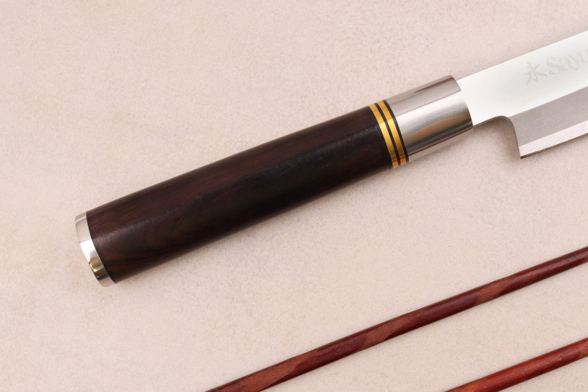 Sayuto 30cm yanagiba veitsi Ebony 7Cr ebony kahva