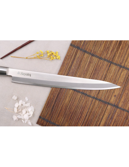 Sayuto 27 cm yanagibakniv Ebony 7Cr ibenholt håndtag