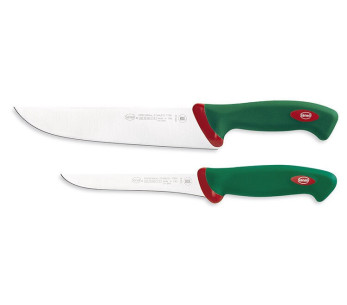 Sett med 2 SANELLI Premana profesjonelle slakterkniver med grønne ergonomiske håndtak 2