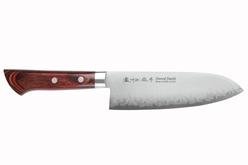 17 cm Satake Brown Pakkawood VG10 San Mai japansk santoku-kniv