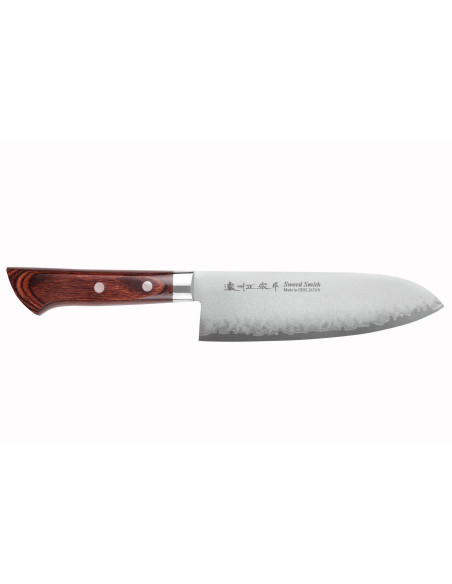 17cm Satake Bruin Pakkawood VG10 San Mai Japans santoku mes