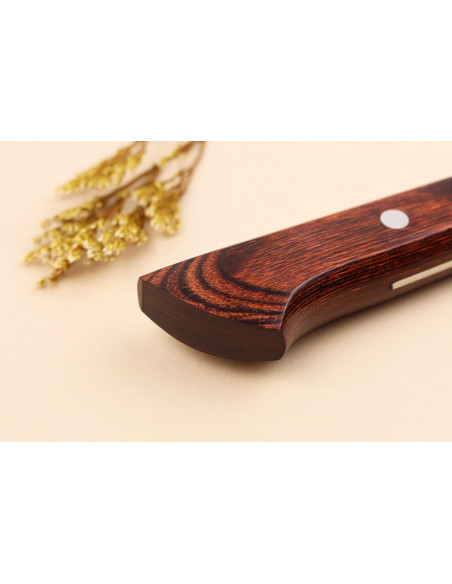 Pakkawood VG10 Satake Marrón 17cm Cuchillo santoku japonés San Mai