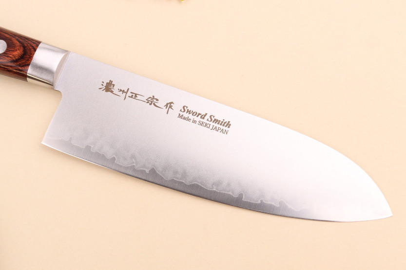 Pakkawood VG10 Satake Marrón 17cm Cuchillo santoku japonés San Mai