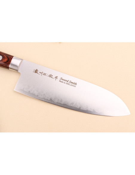 Pakkawood VG10 Satake Brown 17 cm Coltello santoku giapponese San Mai