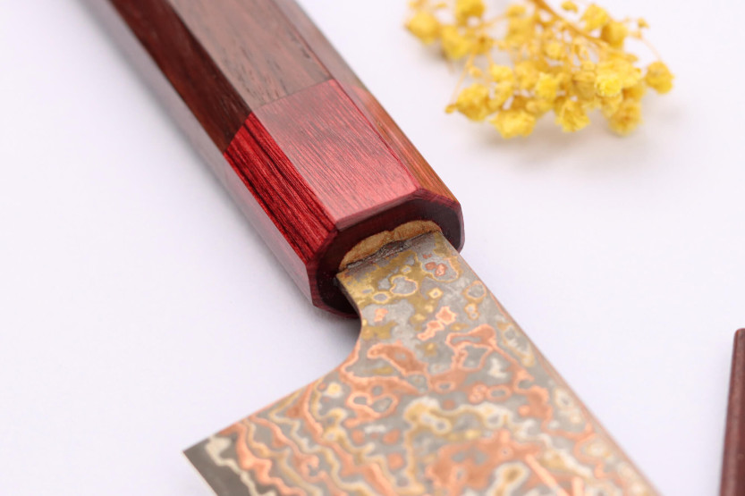Couteau bunka 16cm Artesano japonés Takeshi Saji VG10 Rainbow Nashiji