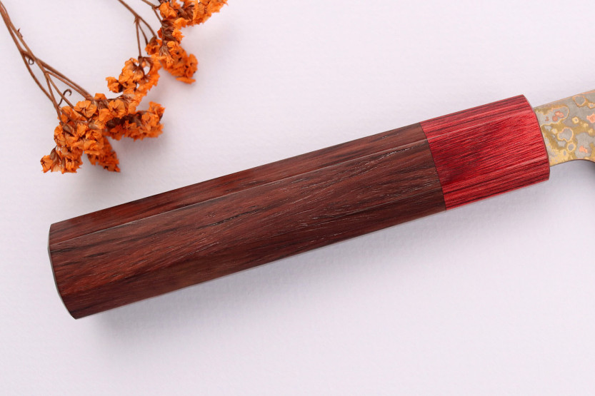 Couteau bunka 16cm Japonese artisanal Takeshi Saji VG10 Rainbow Nashiji