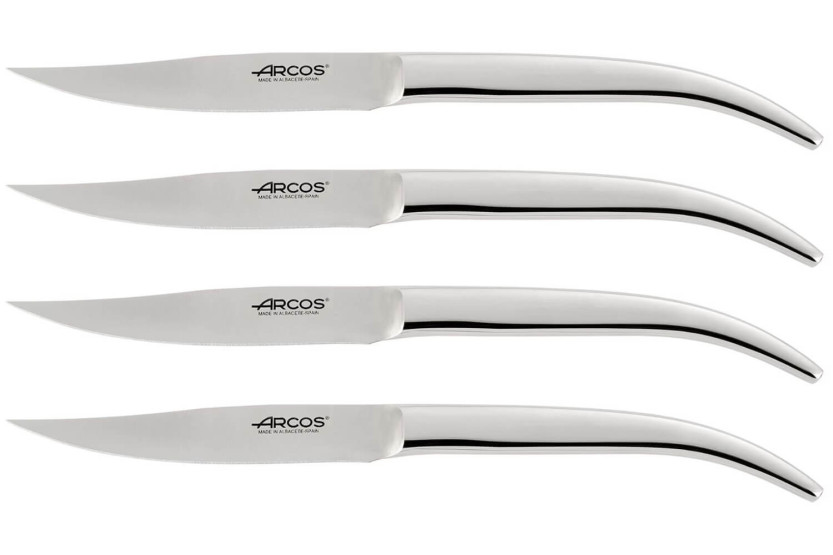 Set van 4 Arcos The Origin steakmessen in roestvrij staal uit één stuk, glad lemmet 11cm