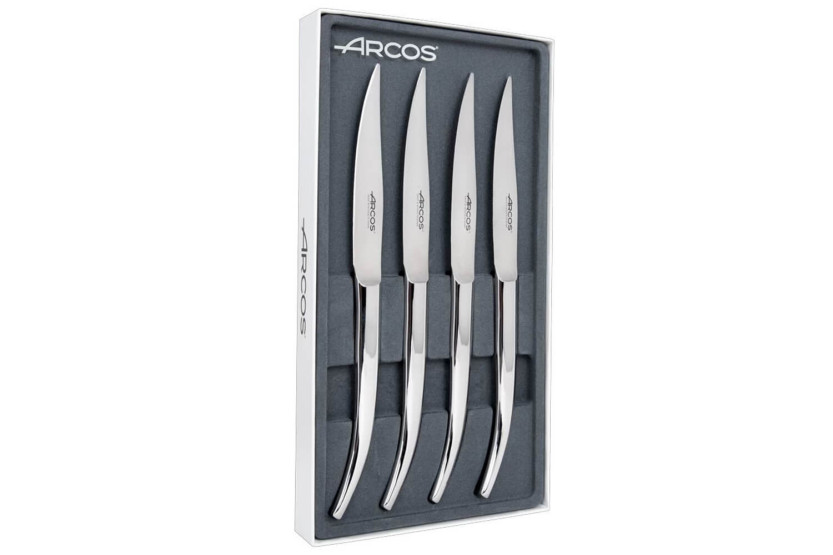 Sæt med 4 Arcos The Origin steakknive i rustfrit stål med glat blad på 11 cm