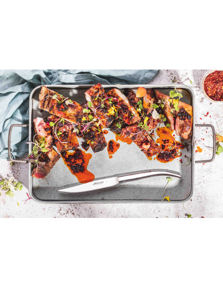 Set van 4 Arcos The Origin steakmessen gesmeed in monobloc roestvrij staal glad lemmet 11cm