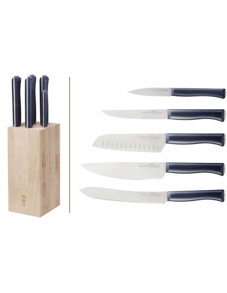 Opinel Intempora beukenhouten blok 5 keukenmessen