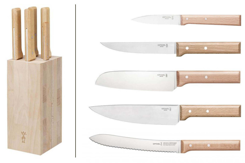 Block Buchenholz 5 Messer Küche Opinel Parallele