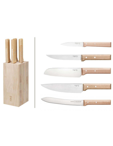 Block Buchenholz 5 Messer Küche Opinel Parallele
