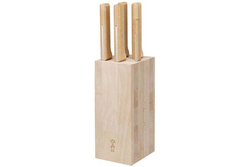 Blocco di 5 coltelli da cucina Opinel Parallèle per carni speciali in legno di faggio
