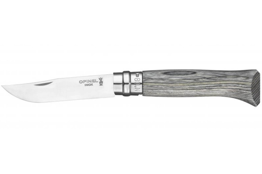 Opinel tradition n°8 roestvrijstalen lemmet 8,5cm gelamineerd berken roterende huls