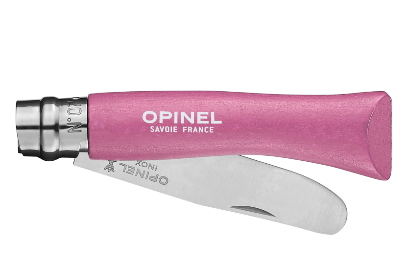 Klappmesser Mon Premier Opinel n°07 Klinge 8cm Griff aus Hainbuchenholz fuchsia