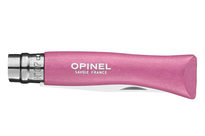 Coltello pieghevole Mon Premier Opinel n°07 lama 8cm manico in carpino fucsia