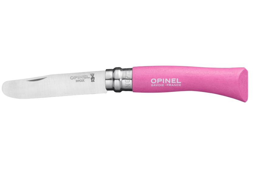 Mon Premier Opinel foldekniv n°07 8 cm blad fuchsia hornbjælkehåndtag