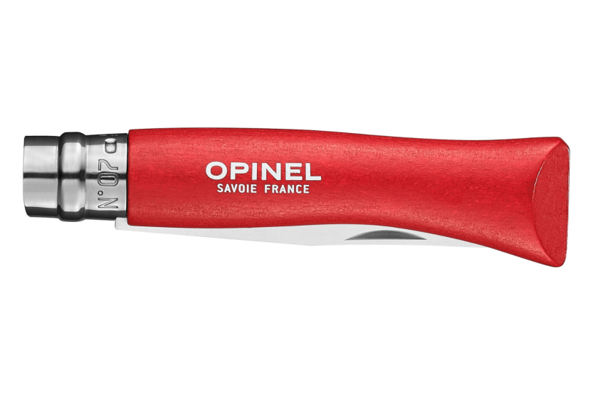 Mon Premier Opinel canivete n°07 8cm de lâmina cabo em chifre de boi vermelho