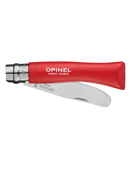 Klappmesser Mon Premier Opinel n°07 Klinge 8cm Griff aus rotem Hainbuchenholz