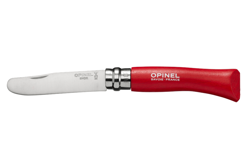 Mon Premier Opinel foldekniv nr. 07 8 cm blad rødt hornbjelkehåndtak